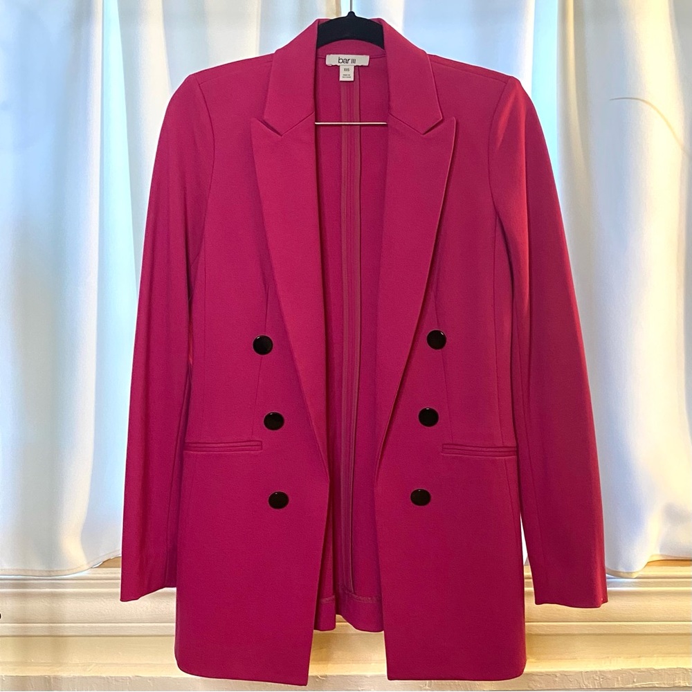 Pink Open Front Blazer